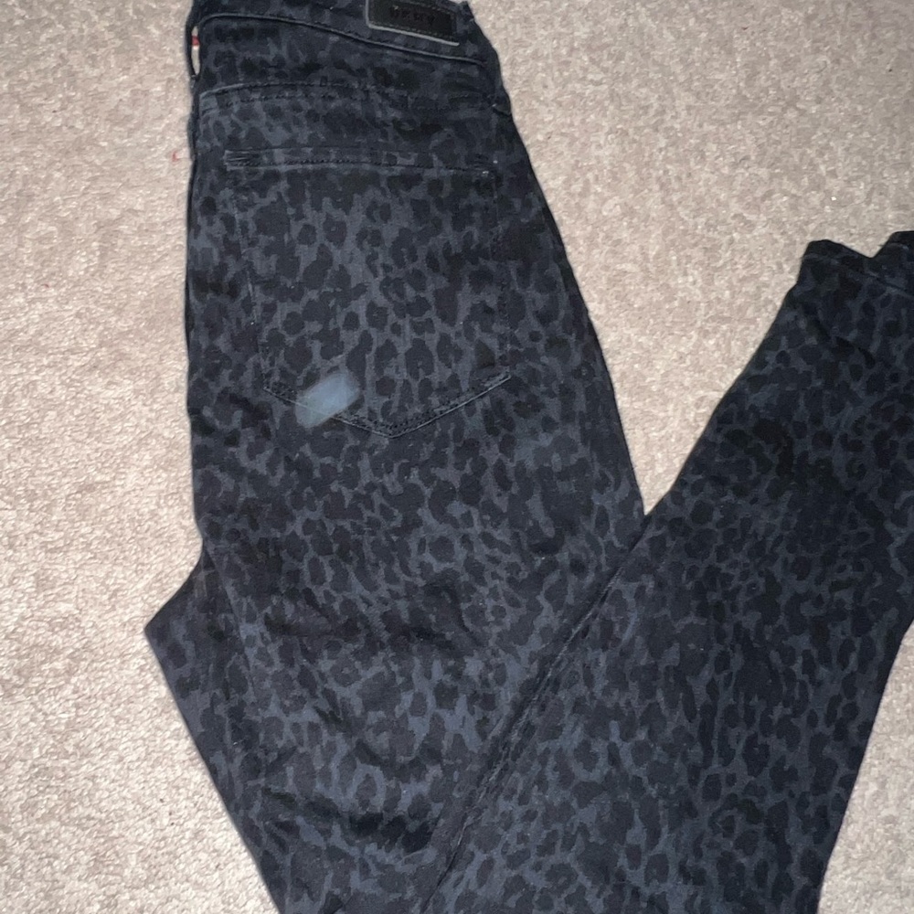 leopard print black jeans